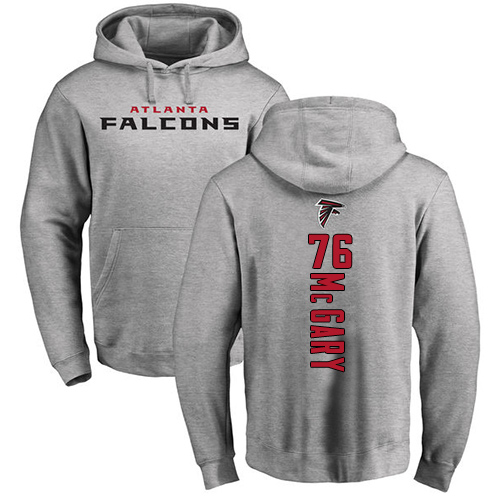 Atlanta Falcons Men Ash Kaleb McGary Backer NFL Football #76 Pullover Hoodie Sweatshirts->youth nfl jersey->Youth Jersey
